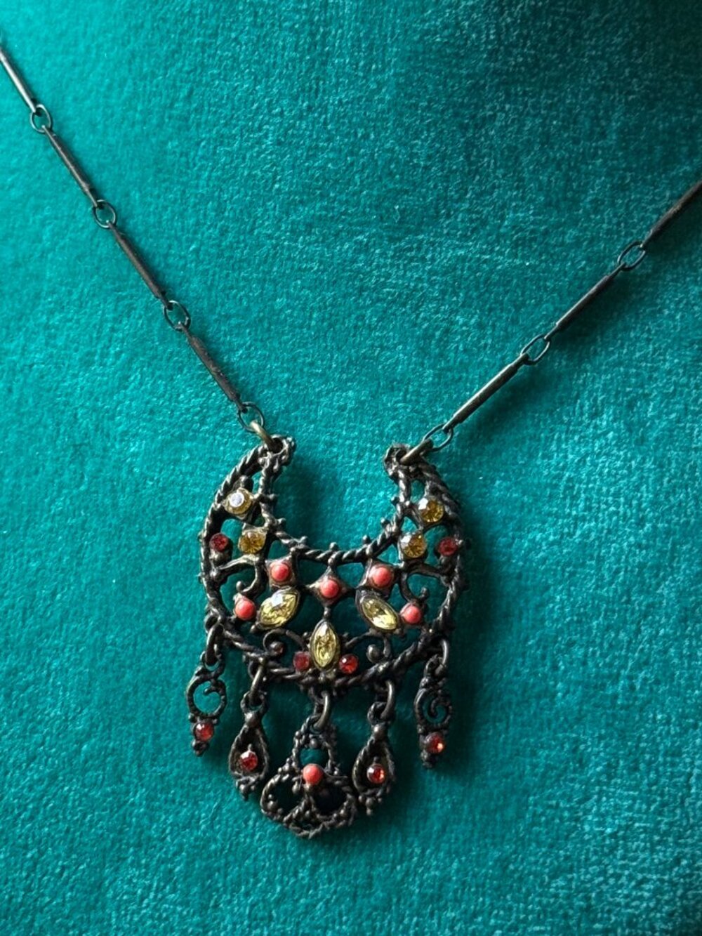 Y2K Rhinestone Chandelier Necklace